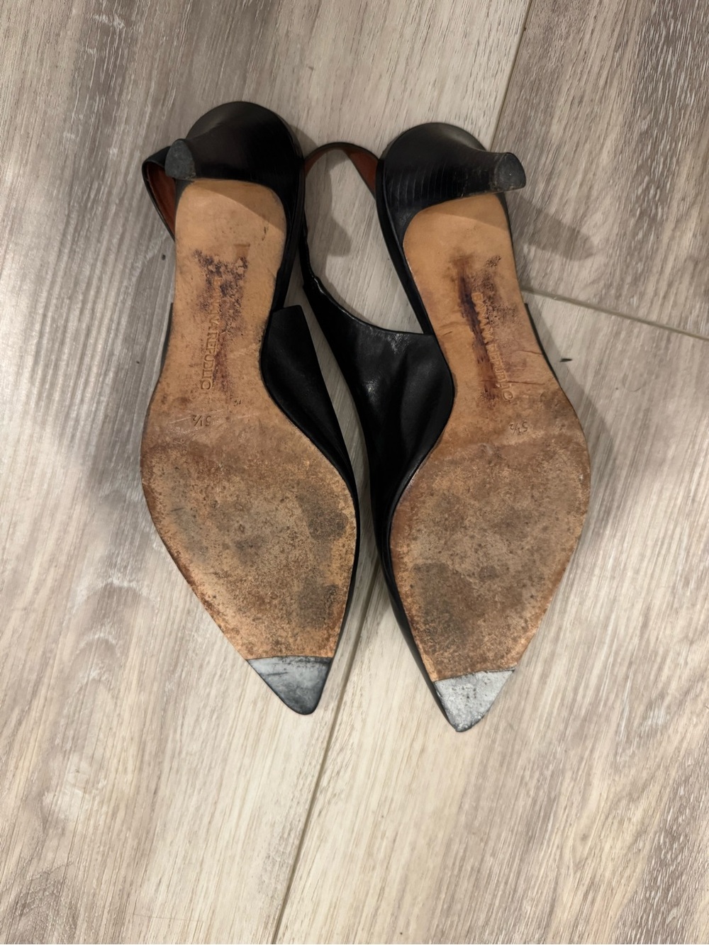 Banana Republic Black Pointed Toe Slingback Heels